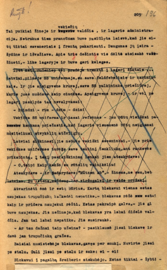 &bdquo;Dievų mi&scaron;ko&ldquo; ma&scaron;inra&scaron;tis, LLTI, f. 53, b. 8, p. 205, skenavo Aurimas Markevičius